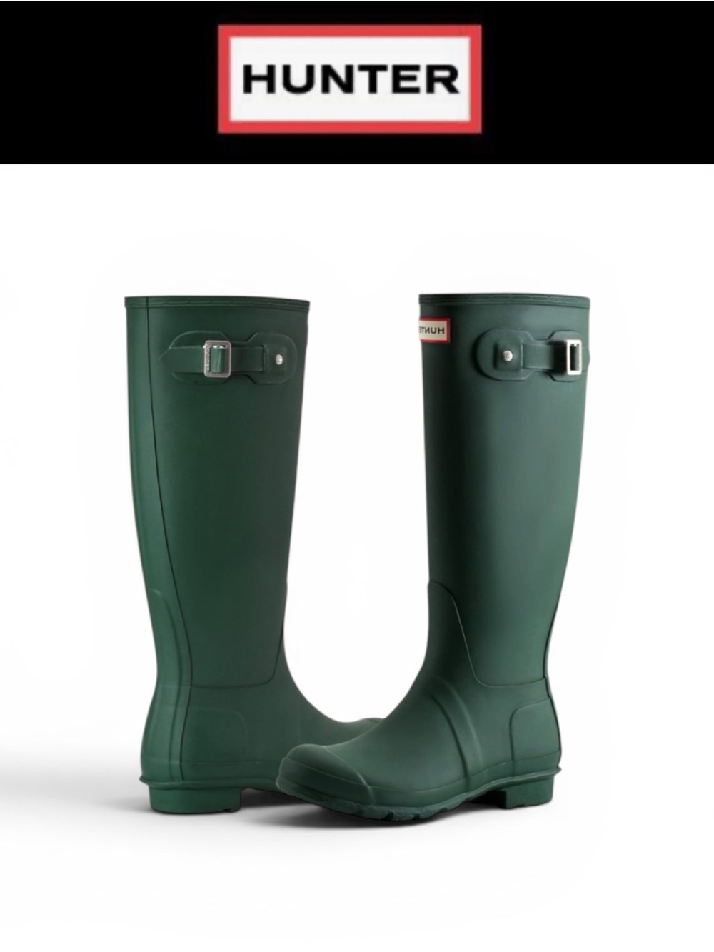 HUNTER ORIGINAL TALL MATTE GREEN RAIN BOOTS SIZE 9 NWT WATERPROOF WELLINGTON